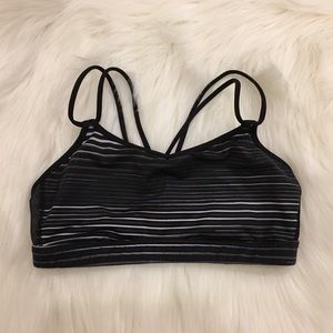 Lululemon Energy Sports Bra Striped Gray Black 4